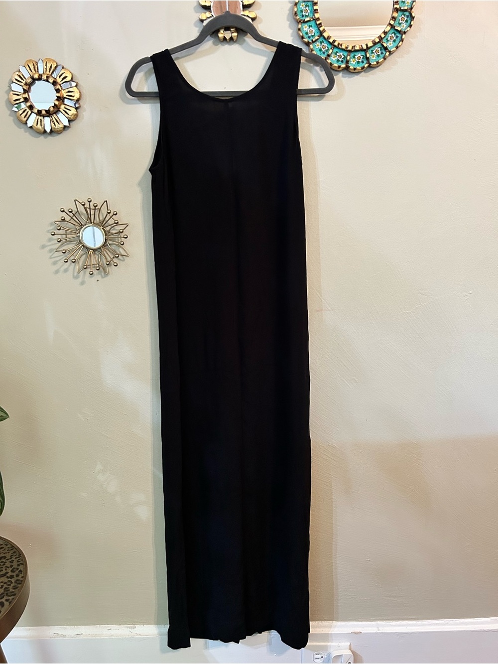 Madewell NWT Semi-Sheer Classic Sleeveless Black Rear Button Maxi Dress XS